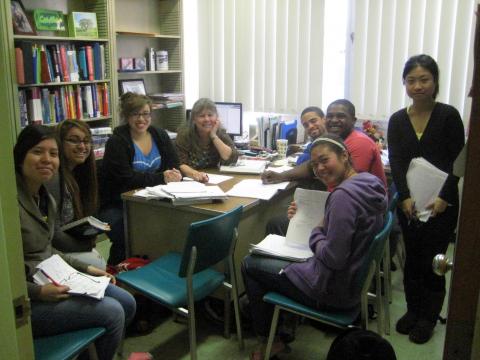 Paige Green and students