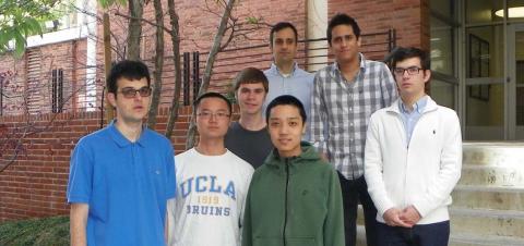 Ciprian Manolescu with UCLA Putnam students Tudor Padurariu, Cheng Mao, Michael Burks, Bingfeng Lu, Daniel Montealegre and Francisc Bozgan