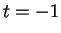 $ t = -1$