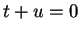 $ t + u =
0$