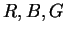 $ R, B, G$