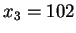 $ x _ 3 = 102$