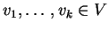 $ v_1,\ldots, v_k \in V$