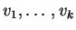 $ v_1,\ldots, v_k$