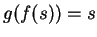 $ g(f(s)) = s$