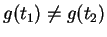 $ g(t_1) \neq g(t_2)$