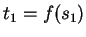 $ t_1 = f(s_1)$