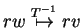 $ rw \stackrel{T^{-1}}{\mapsto} rv$
