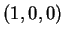 $ (1,0,0)$