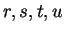 $ r,s,t,u$