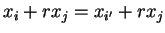 $ x _ i +
r x _ j = x _ {i'} + r x _ j$