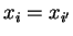 $ x _ i = x _ {i'}$