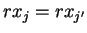 $ r x _ j = r x _ {j'}$