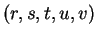 $ (r,s,t,u,v)$