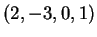$ (2,-3,0,1)$