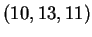 $ (10,13,11)$