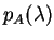 $ p _ A(\lambda)$