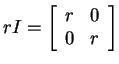 $ r I = \matp{cc}{r&0\\ 0&r}$