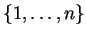 $ \{1,\dots, n\}$