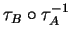 $ \tau _ B \circ
\tau _ A^{-1}$