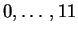$ 0,\ldots, 11$