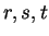 $ r,s,t$
