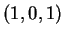 $ (1,0,1)$