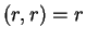 $ (r,r) = r$