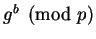 $ g^b \pmod p$