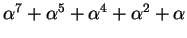 $ \alpha^7 + \alpha^5 + \alpha^4 + \alpha^2 +
\alpha$