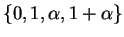 $ \{0, 1, \alpha, 1 +
\alpha\}$