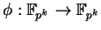 $ \phi:\mathbb{F}_ {p^k}\rightarrow \mathbb{F}_ {p^k}$