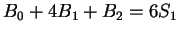 $ B_0 + 4 B_1 + B_2 = 6 S_1 $