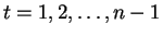 $ t = 1,2,\dots, n-1 $