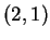 $ (2,1)$
