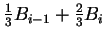 $ {\frac 1 3} B_{i-1} + {\frac 2 3} B_i $