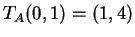 $ T _ A(0,1) = (1,4)$