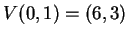 $ V(0,1) =
(6,3)$
