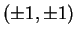 $ (\pm 1, \pm 1)$