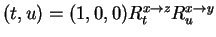 $ (t,u) = (1,0,0) R _ t ^ {x\rightarrow z} R _ u ^
{x\rightarrow y}$