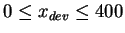 $ 0 \leq x _
{dev} \leq 400$