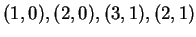 $ (1,0),(2,0),(3,1),(2,1)$