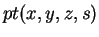 $ pt (x,y,z,s)$