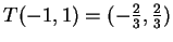 $ T(-1,1) = (- {\frac{2} {3}},
{\frac{2} {3}})$