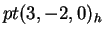 $ pt (3,-2,0)_h$