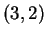 $ (3,2)$