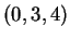 $ (0,3,4)$