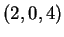 $ (2,0,4)$