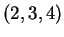 $ (2,3,4)$