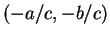 $ (-a/c,-b/c)$